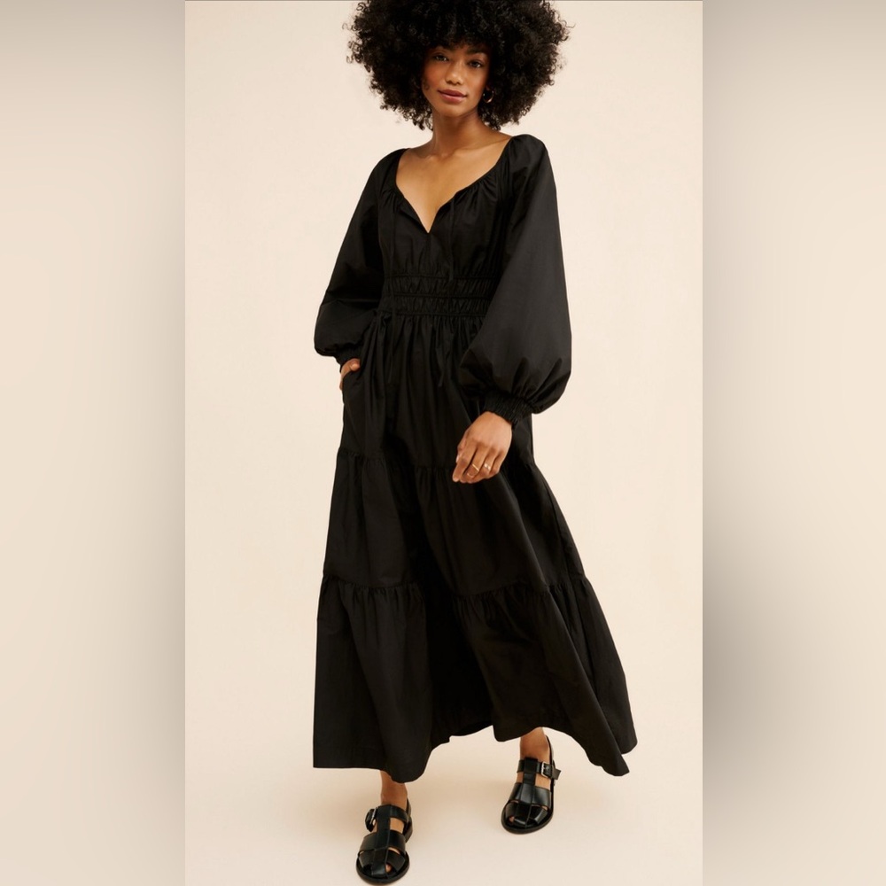 Somerset puff sleeve edition Black Maxi Dress- M